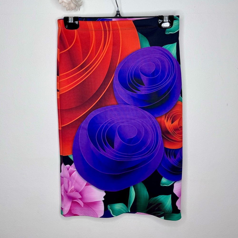 Clover Canyon Vibrant Floral Pencil Skirt
